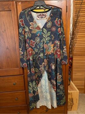 Amma  Navy Floral Longline Tunic